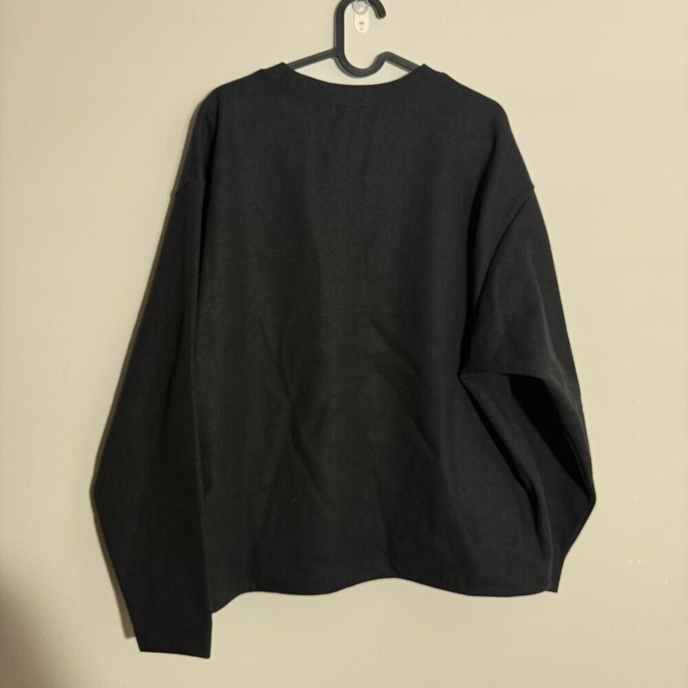 Uniqlo U Oversized Crewneck Sweatshirt Dark Grey Pocket NWT Size M Unisex - Picture 7 of 7